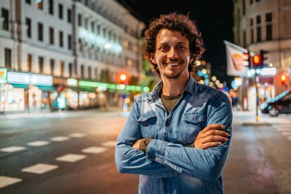 Urban portrait city lights photography